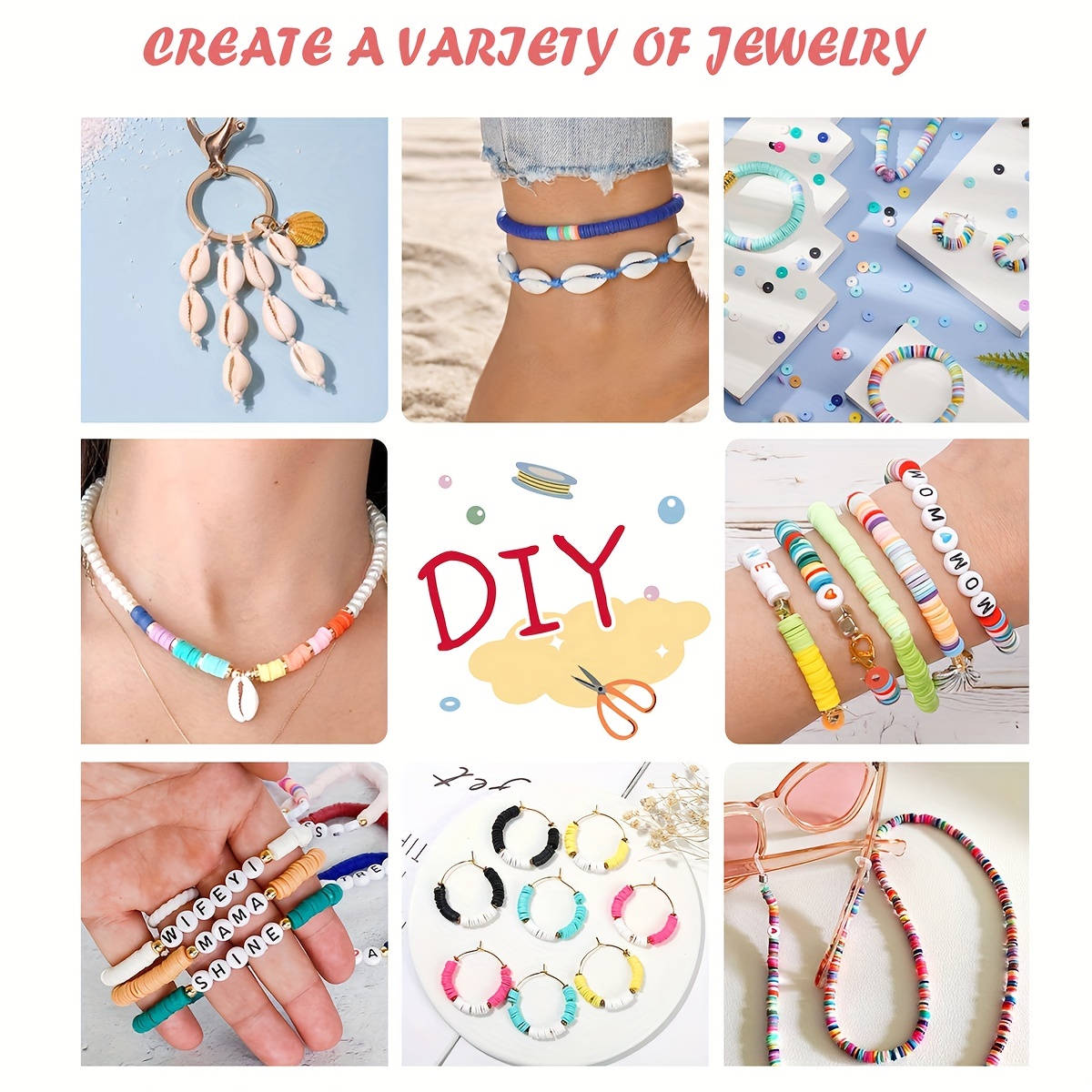 DIY Polymer Clay Beads Jewelry Making Kit for Girls Making