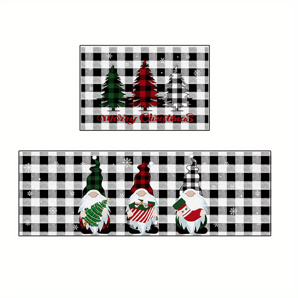 Christmas Holiday Decoration Floor Mat Square Buffalo Plaid - Temu