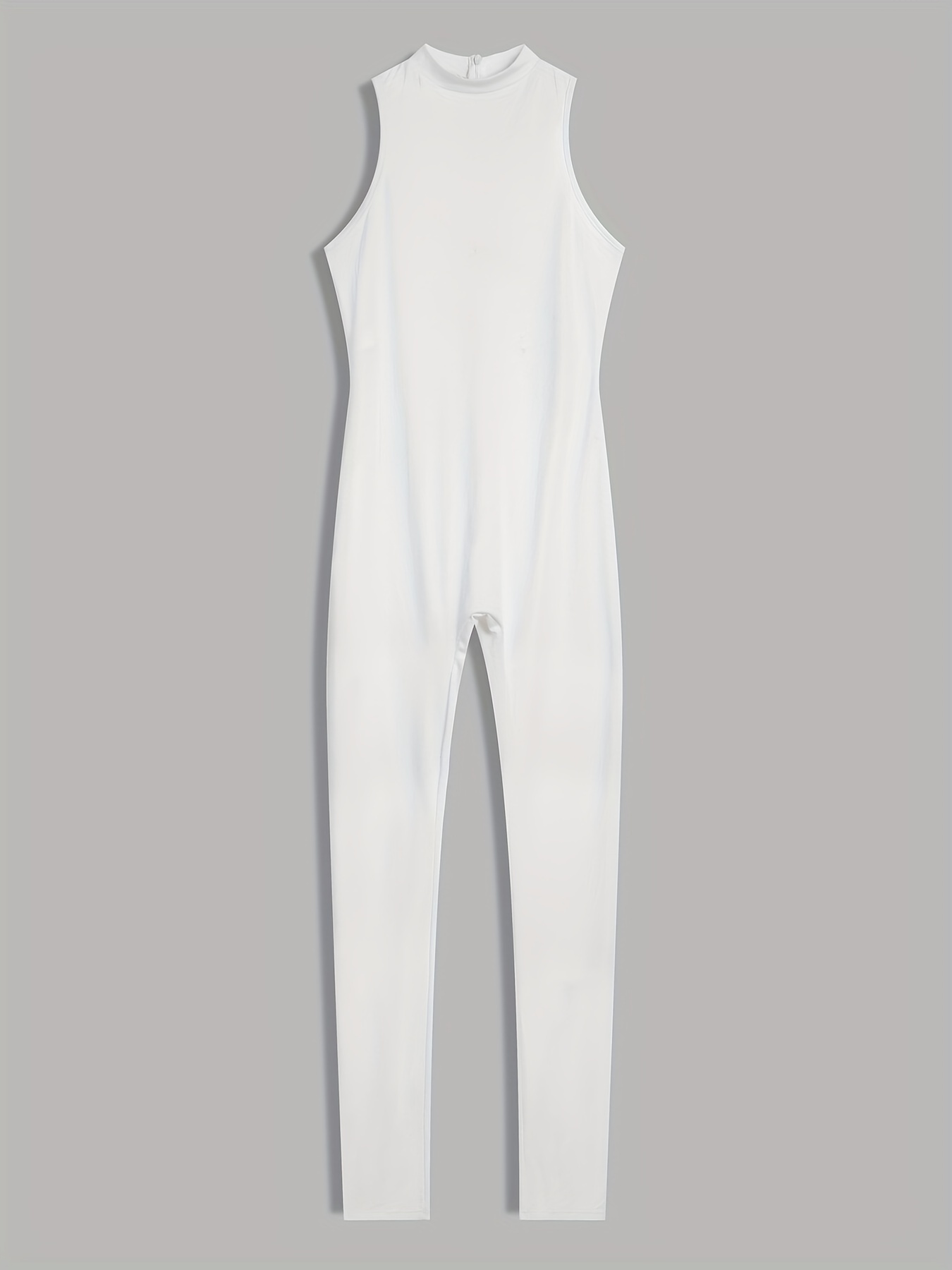 Amazon.com: VERWIN Date Night Out Plain Full Length Slim Women's Bodycon  Jumpsuit Sexy High Waist Woman Romper M White : Clothing, Shoes & Jewelry