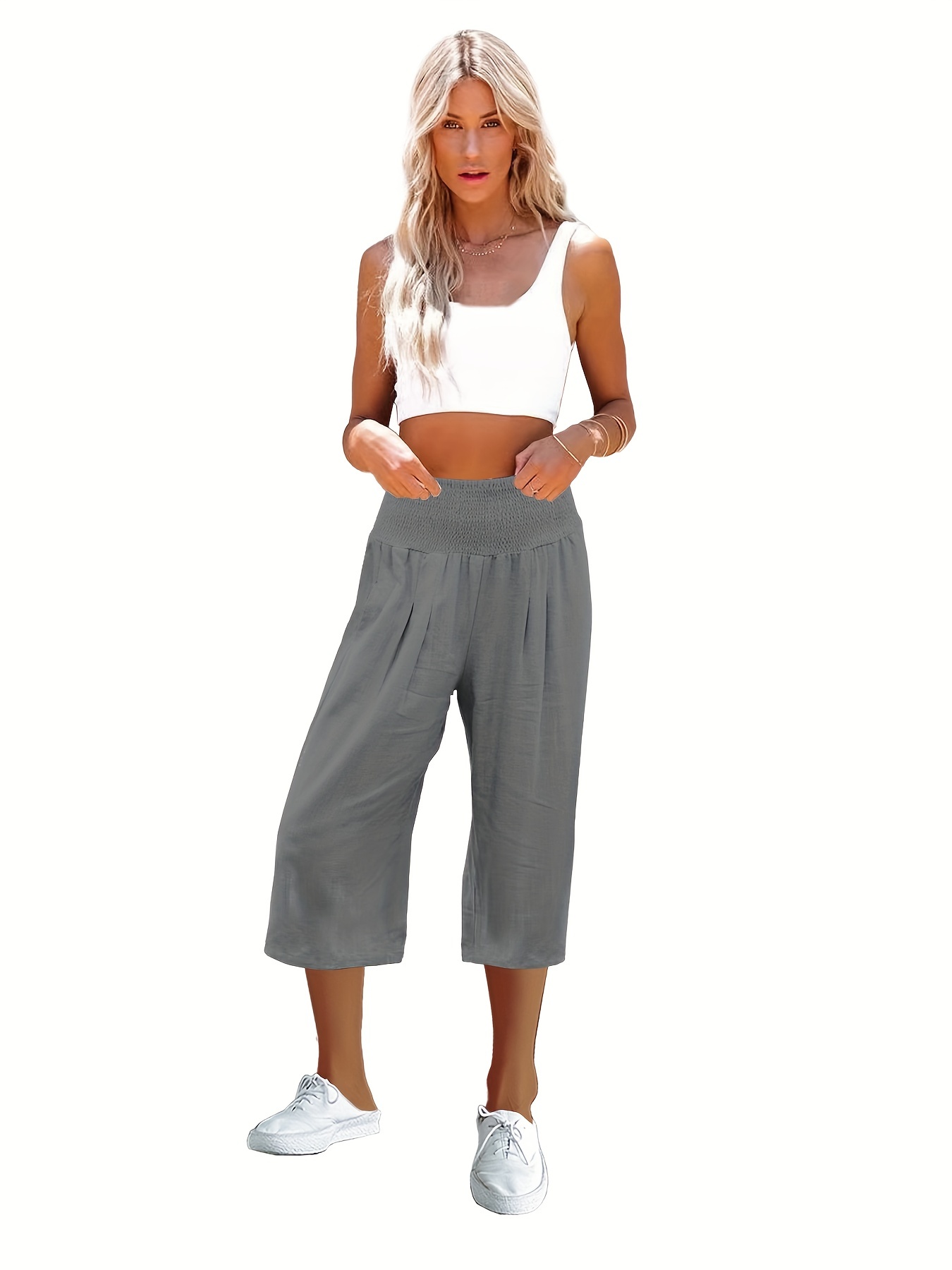 Women's Wide Leg Cropped Pants