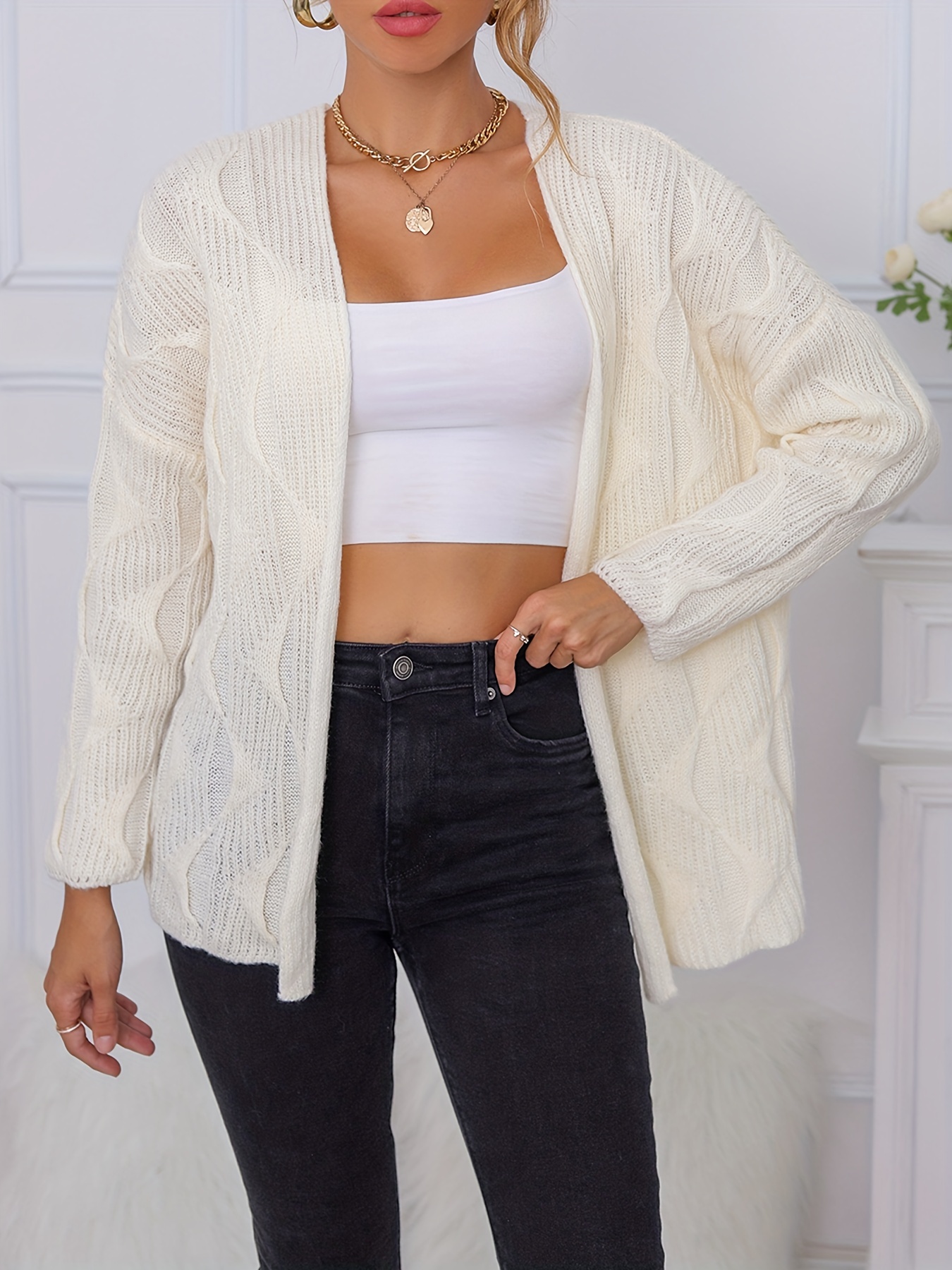 White lace cardigan sales plus size