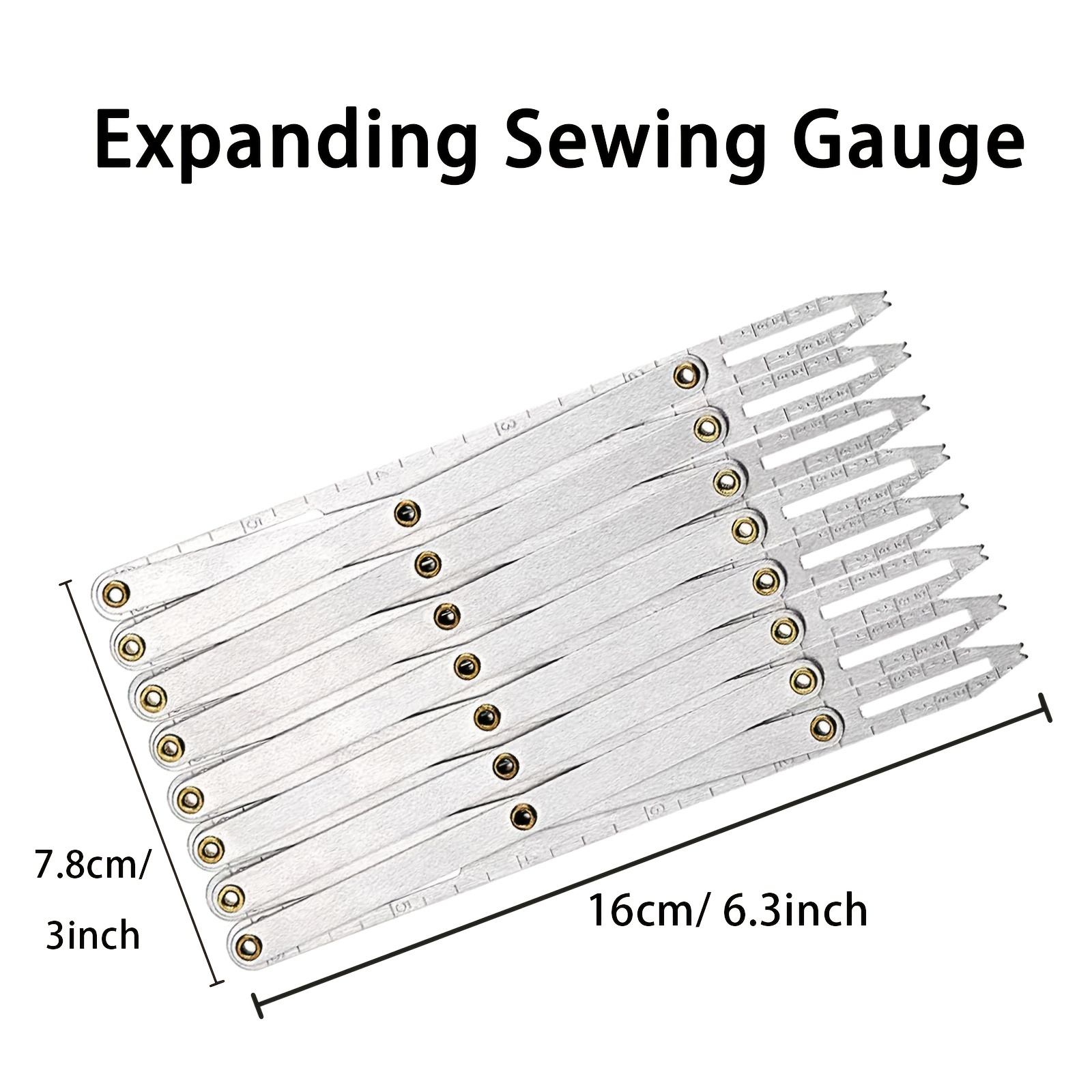 HERCHR Aluminum Sewing Gauge, Expanding Sewing Gauge, Equal Space Divider  Tool Woodworking, Equal Space Divider, Button Sewing Tool for Buttons