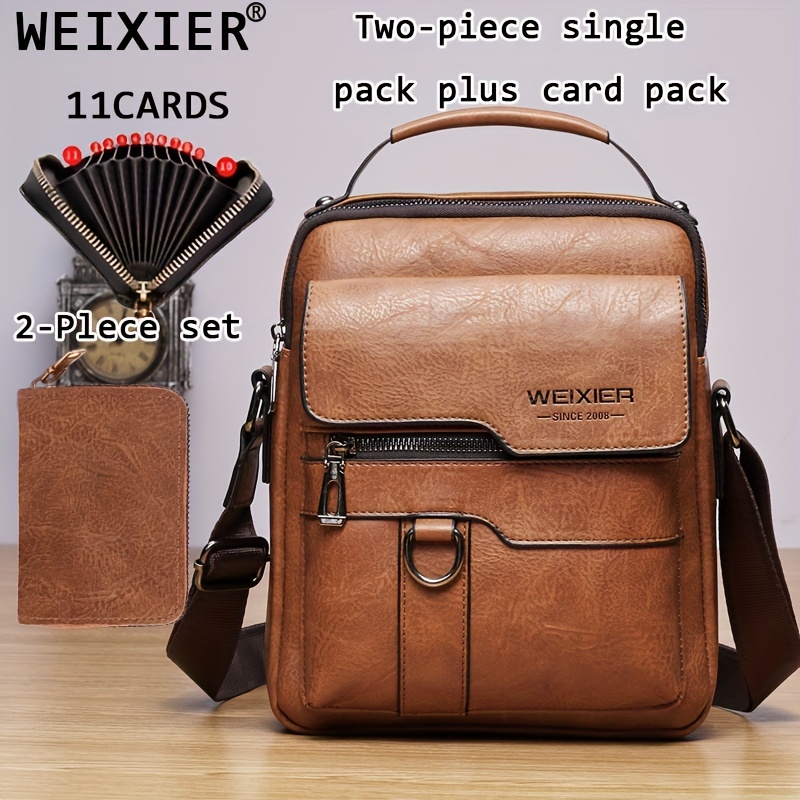 Men's Leather Crossbody Fashion Large Capacity Shoulder Bag For Travel -  Temu