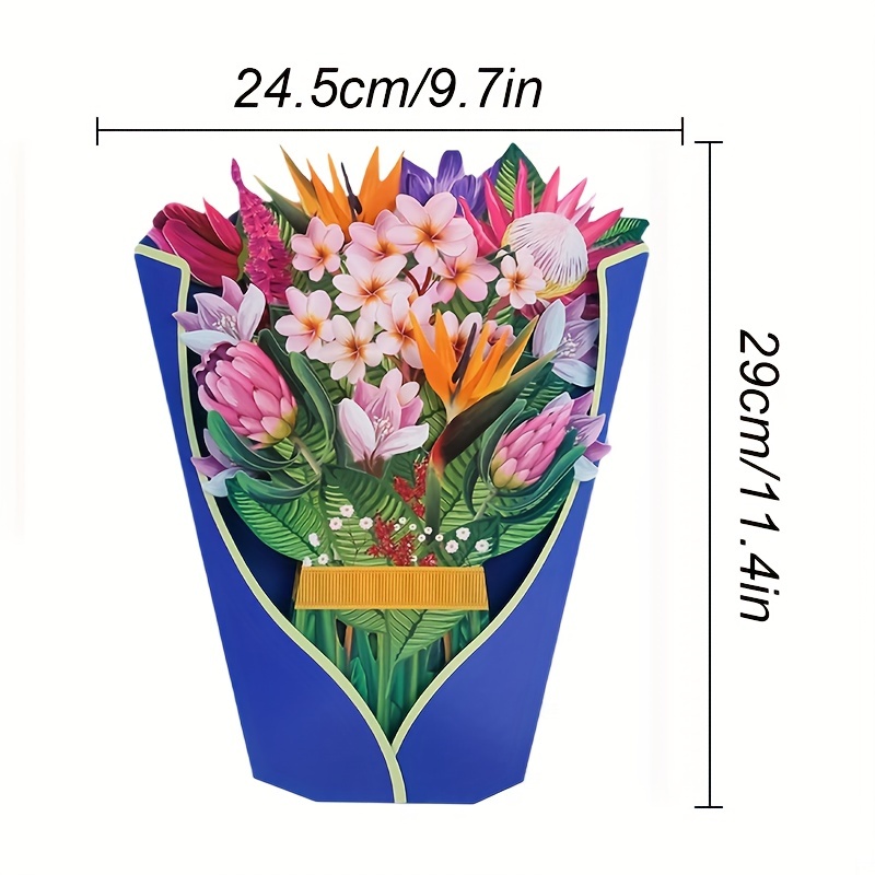 Freshcut Paper Pop Up Cards, Pink Tulips, 12 inch Life Sized Forever Flower  Bouquet 3D Popup Greeting Cards with Note Card and Envelope