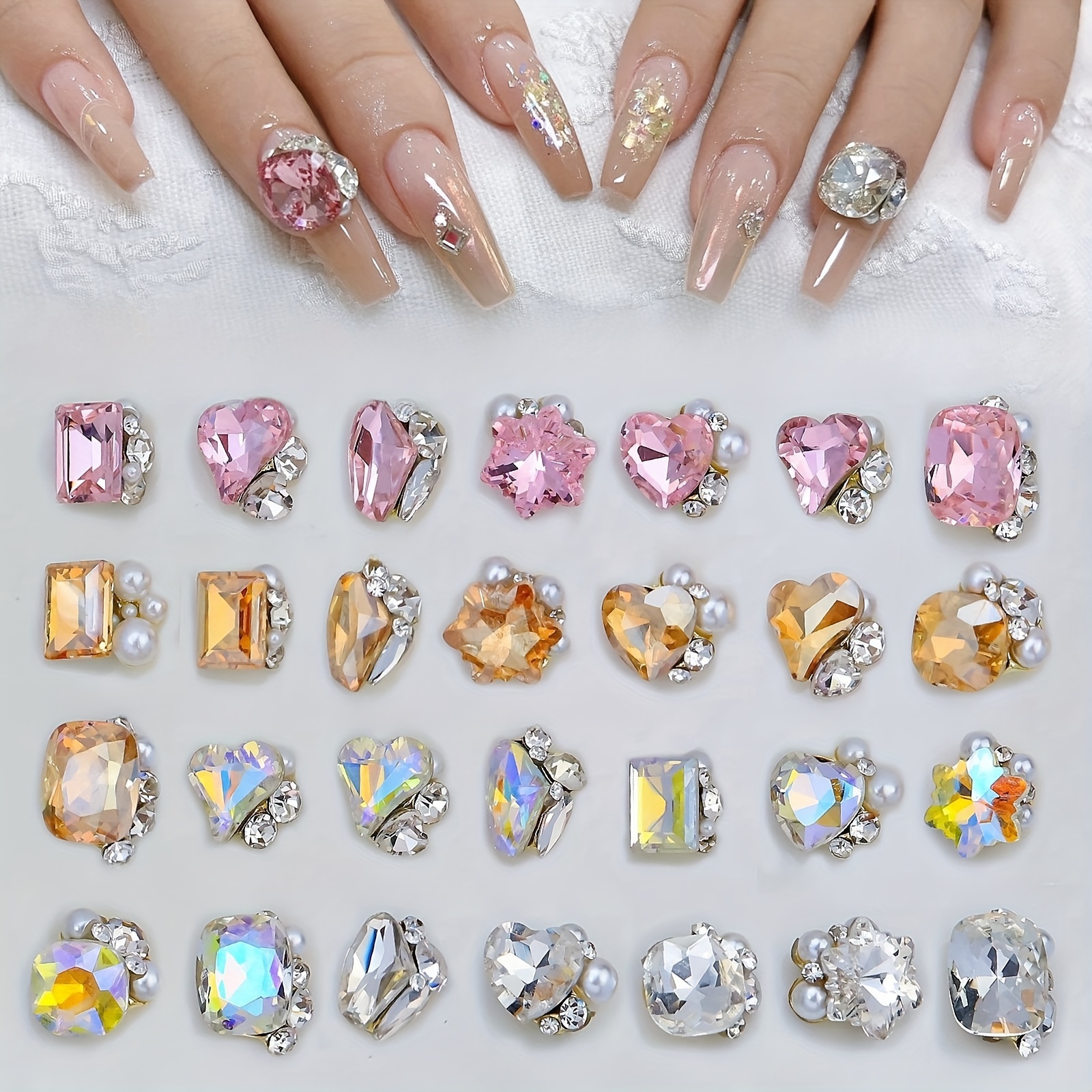 Rhinestone Nail Art Decoration Nail Art Rhinestones Kit - Temu