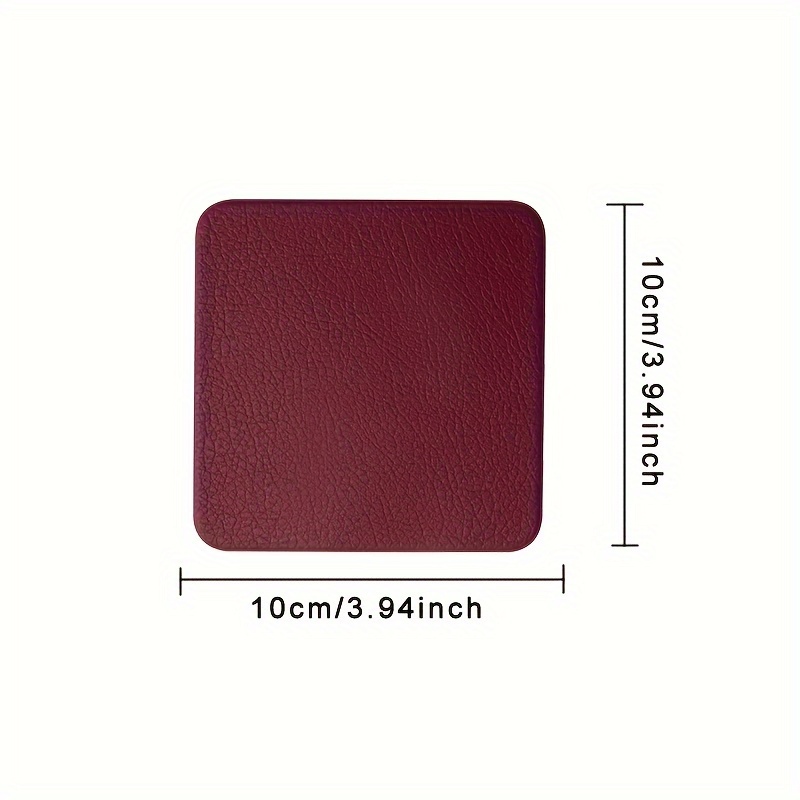 Coasters Faux Leather Square Coasters Waterproof Heat Stain Temu