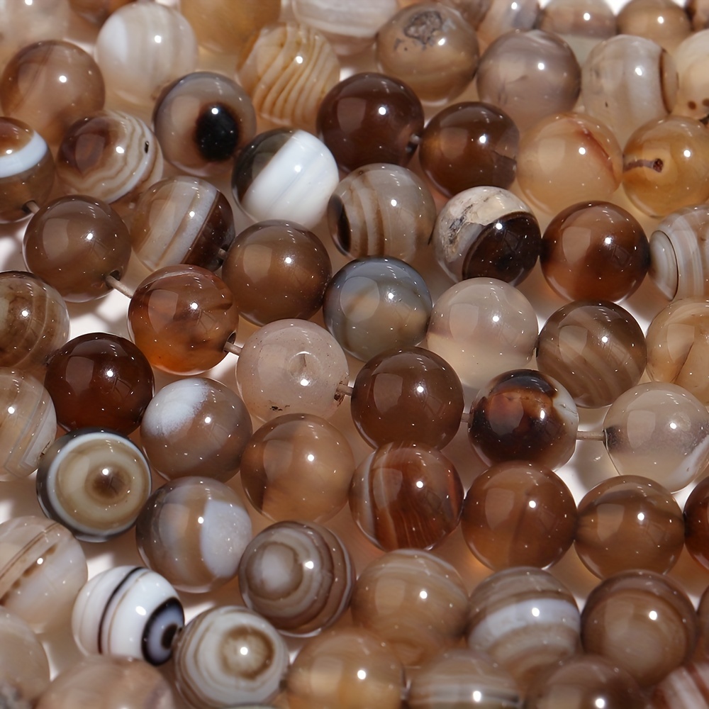 1 Strand Natural Light Brown Onyx Gemstones Loose Smooth - Temu