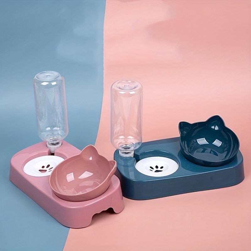 Automatic Pet Feeder With Double Food Bowls And - Temu