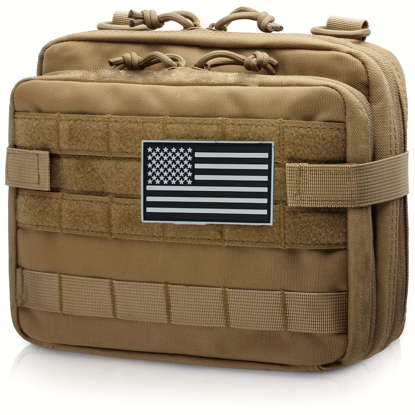 OneTigris Horizontal EDC Pouch Utility MOLLE Tool Bag Organizer with Phone  Pocket & Patch Panel (Coyote Brown) : : Bags, Wallets and Luggage