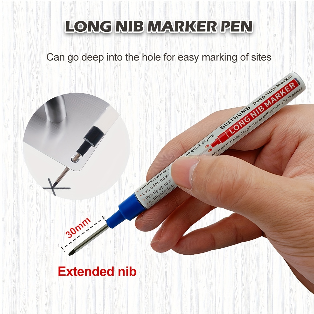nib refillable ink long nib marker
