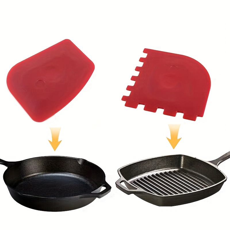 Pan Scraper, 5 Pcs Pot Scraper Plastic, Pot Scraper Non Scratch for Cast  Iron, Pot and Pan Cleaning, Sturdy Scraper Kitchen Tool