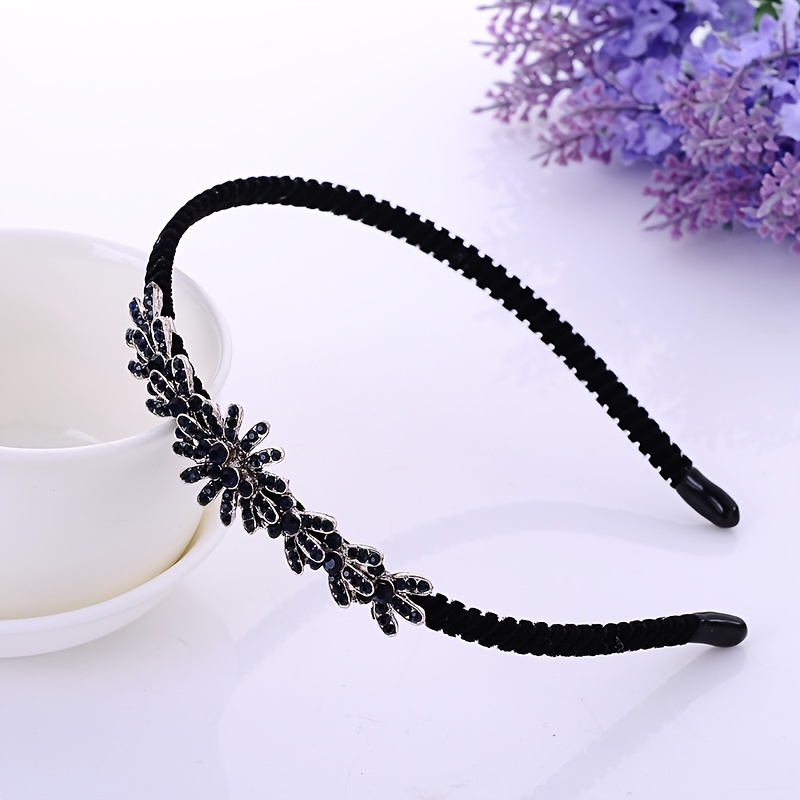 Boho Velvet Crystal Vintage Headband Rhinestone Bow Hair Accessories