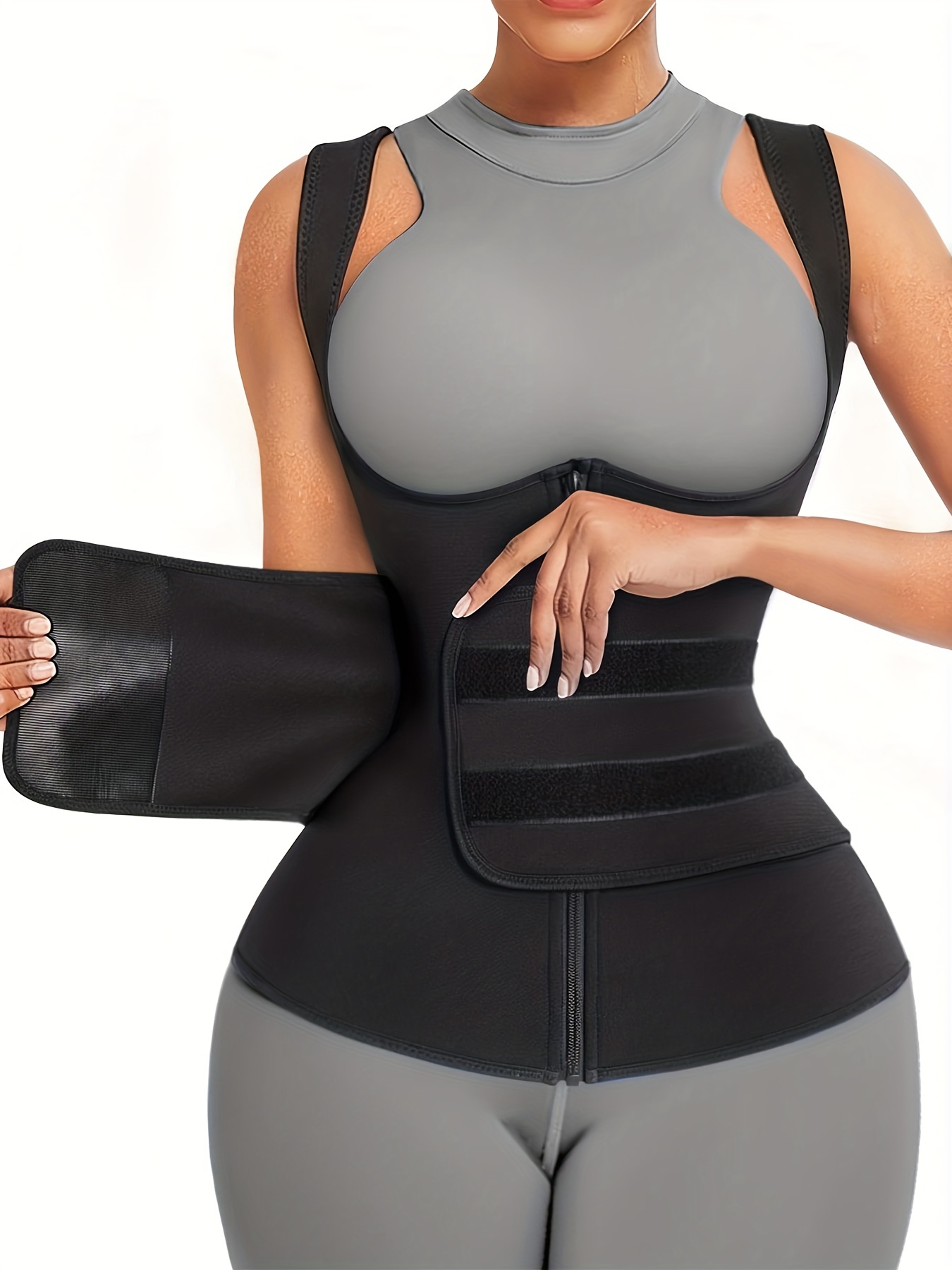 Waist Trainer Tummy Wrap Tummy Control Workout Zipper - Temu Canada