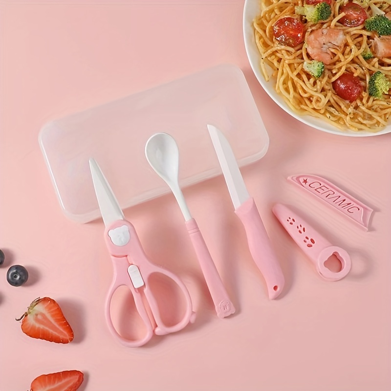 Ceramic Baby Food Scissors, Baby Food Spoons, Infant Food-grade Knives,  Full Portable Storage Boxes, And Magic Tools - Temu Germany