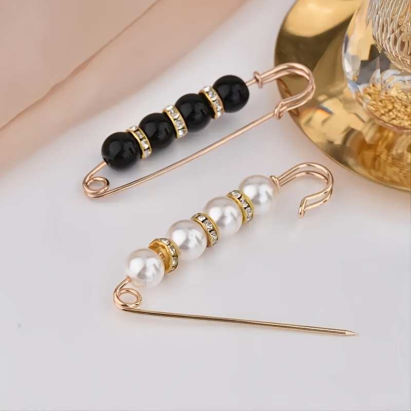 Faux Pearl Brooch Pins Sweater Shawl Clips