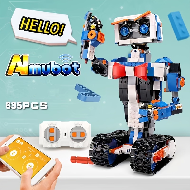 351pcs Robot Series App Programming Robot, Children's 4 Electric Remote Control Assembled Building Blocks Toys, Educational Toys, Boy And Girl DIY Toys, Holiday Gift 13004