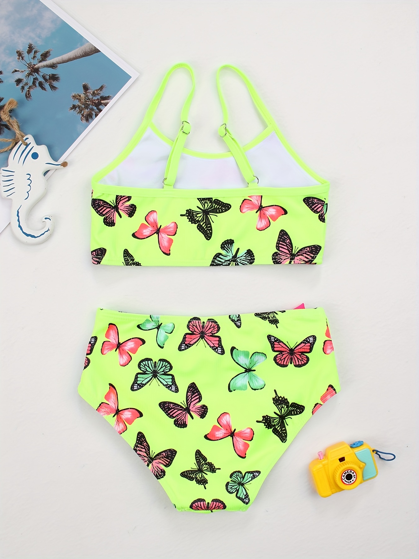 Toddler Girls Bikini Tankini Swimsuit Butterfly Graphic Cami - Temu