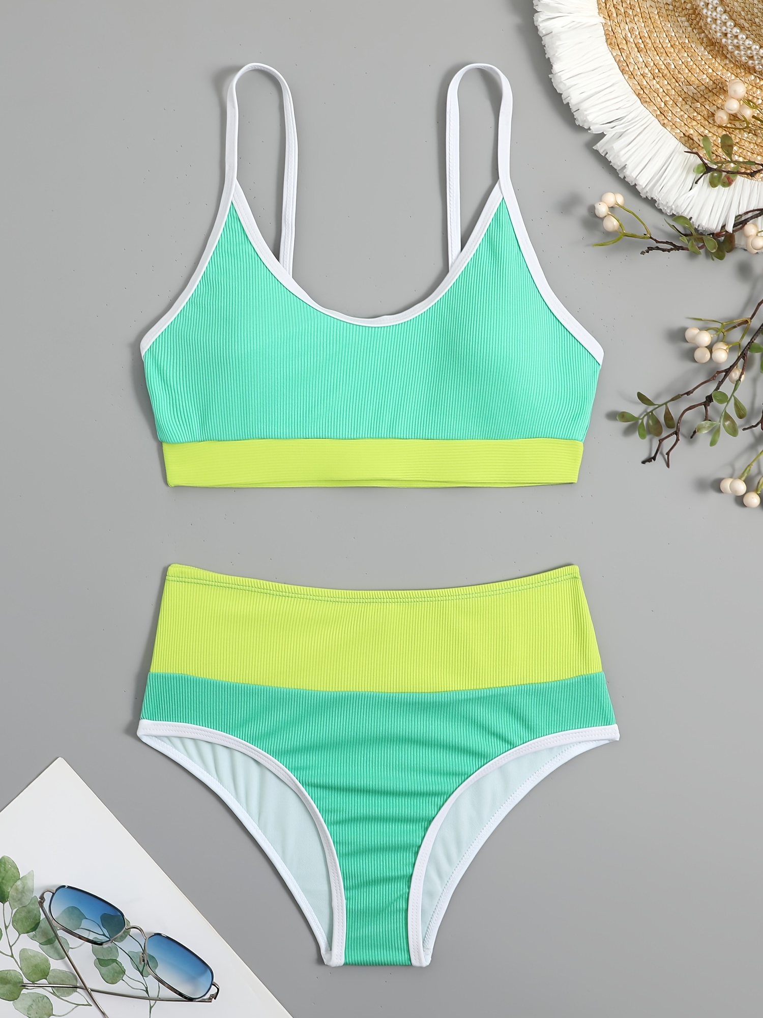 ZAFUL Bowknot Colorblock Tie Side String Bikini Swimwear High Cut Thong  Bikini Set : : Clothing, Shoes & Accessories