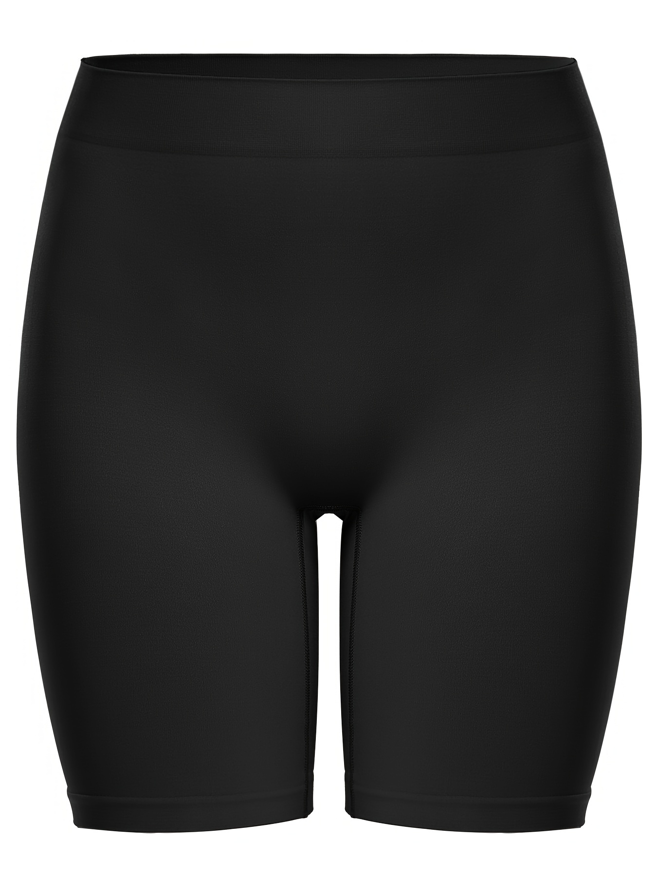 Plus Size Sexy Shapewear Bottoms, Women's Plus Solid Seamless Tummy Control Shapewear Shorts