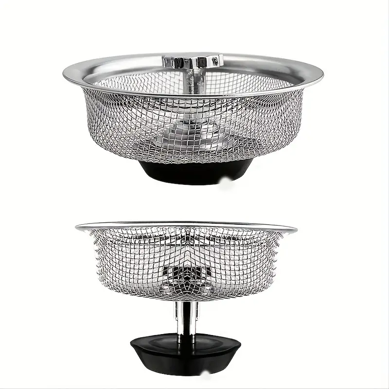 1pc sink filter with plug kitchen stainless steel water filter wash basin slag screen details 5
