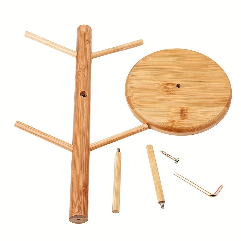 1pc Soporte De Madera Para Tazas Con 6 Ganchos Soporte - Temu Chile