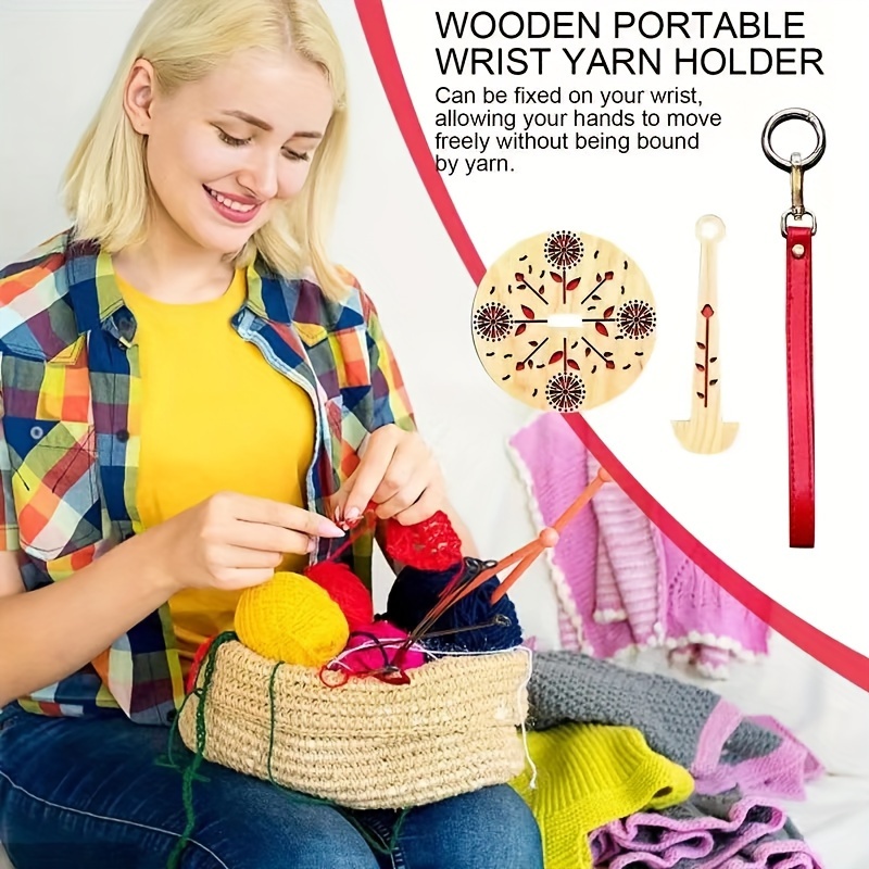  Portable Wrist Yarn Holder, Wooden Spinning Yarn Thread Holder  - Prevents Yarn Tangling and Misalignment, Ultimate Companion for Every  Knitting and Crochet Enthusiast, Random Style