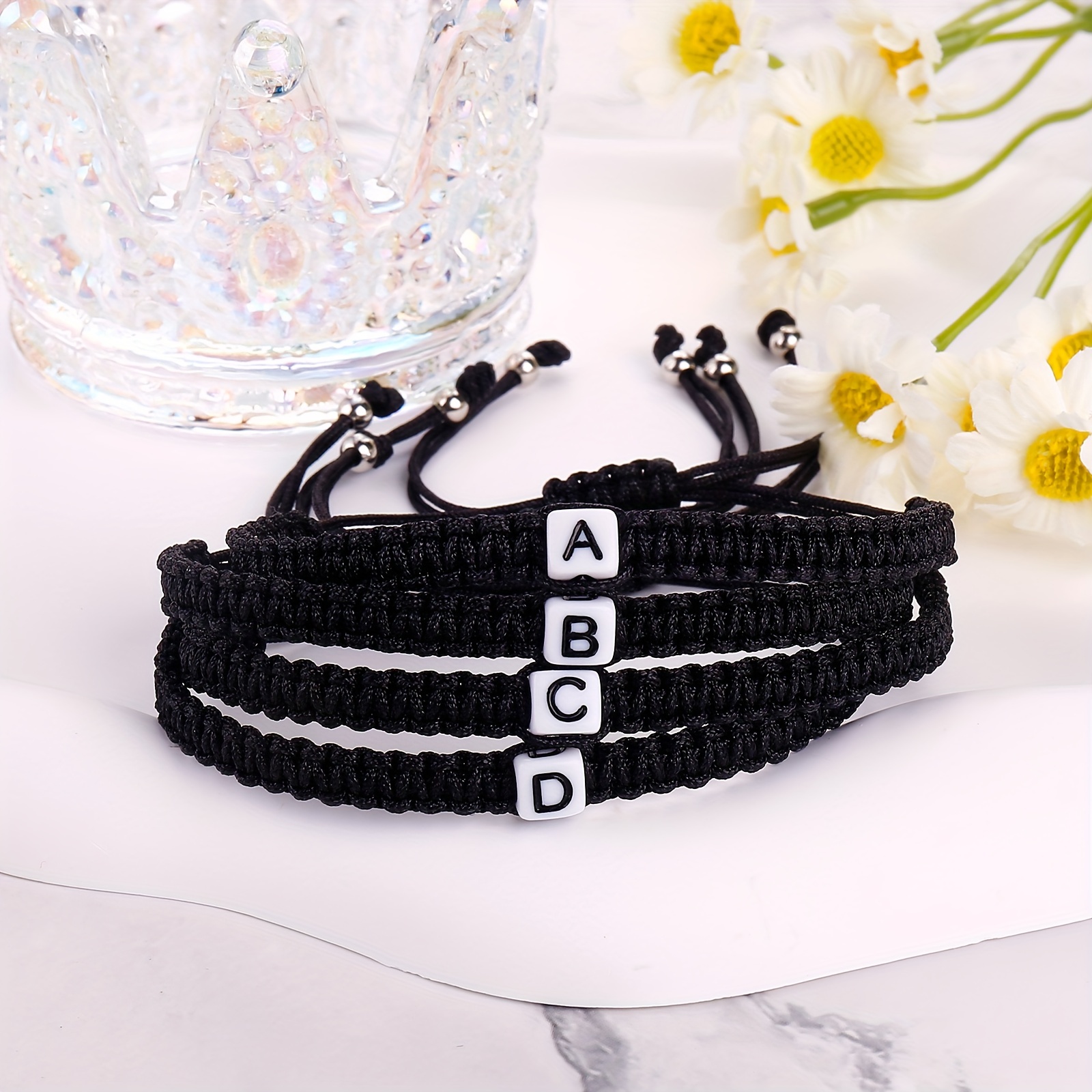 Boho Embroidered Initial Letter Alphabet Friendship Bracelet Birthday  Holiday Gift For Women - Temu