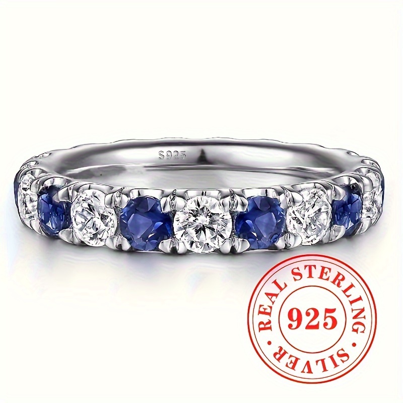 925 Sterling Silver Zirconia Ring Set, 3.6g