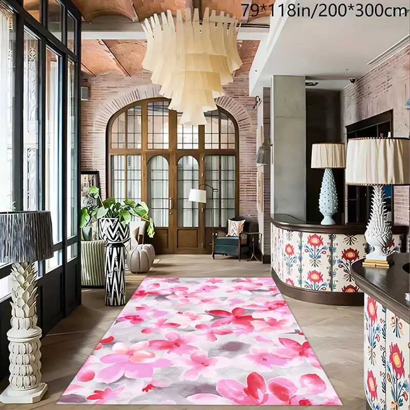 Flower Creative Pattern Carpet Area Rug Hotel Living - Temu Australia