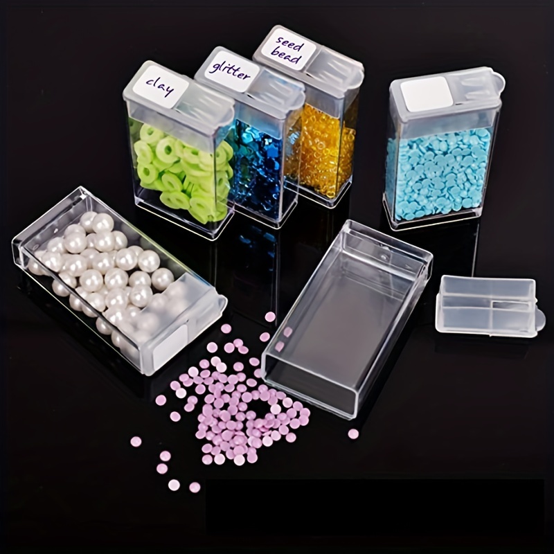 20 Set Plastic Bead Containers, Flip Top Bead Storage, For Seed Beads  Storage Box, with PP Plastic Packing Box, Rectangle, Clear, 12pcs