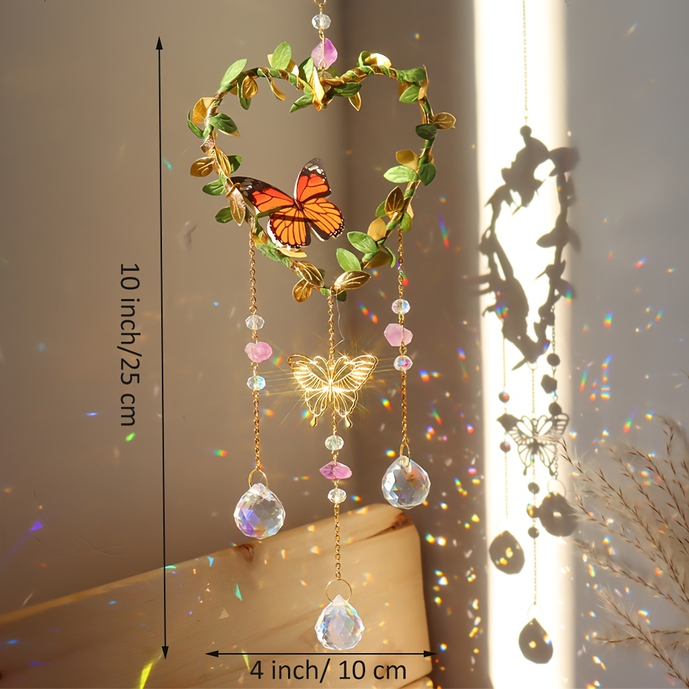 1pc Cristal Attrape-soleil, Coloré Papillon Champignon Étoile Lune