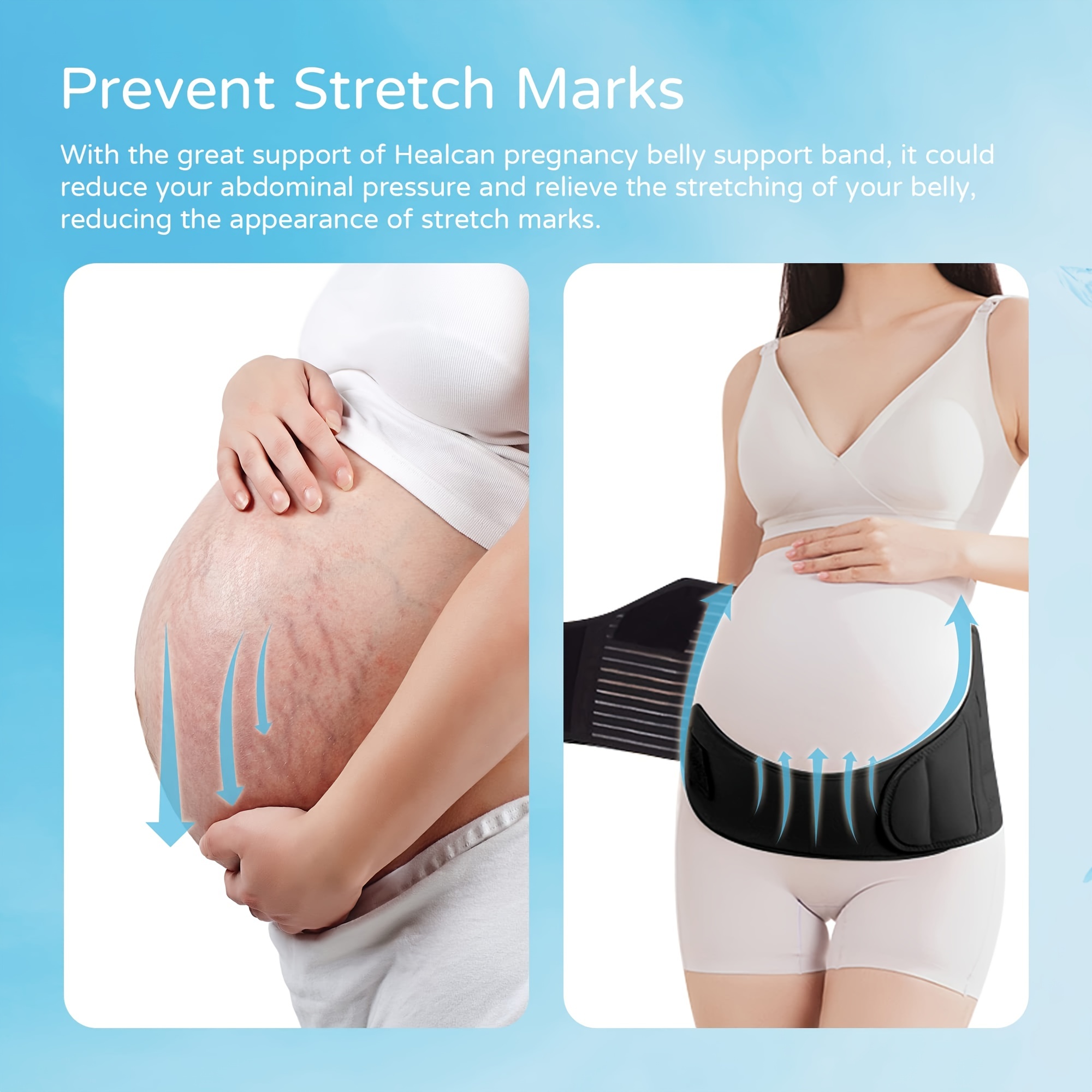 Maternity Women's Belly Bands, Pregnancy Belly Support Band for Relieving Back, Pelvic, Hip Pain, Postpartum Use for Abdominal Contractions,Temu
