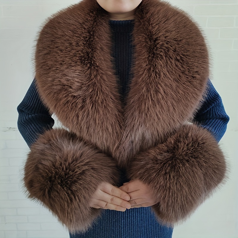 Faux Fur Hood, Brown Faux Fur Collar,detachable Faux Fur Collar