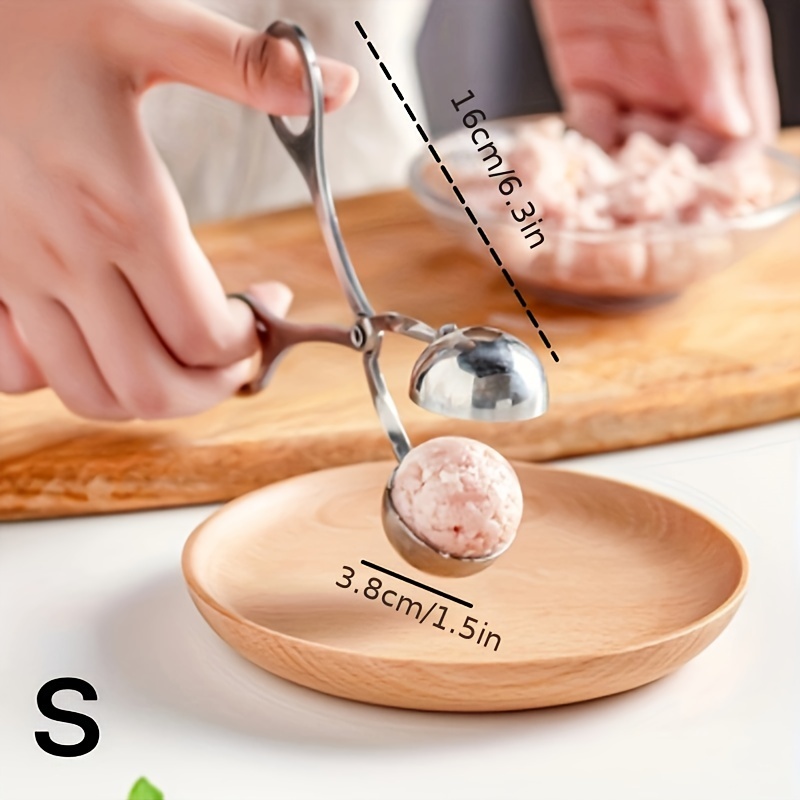 2PC Meatball Scoop Ball Maker, Stainless Steel Meat Baller Tongs, Cake Pop  Maker Meatball Maker Melon Baller Cookie Scoop Cake Rice Dough Ice Tongs