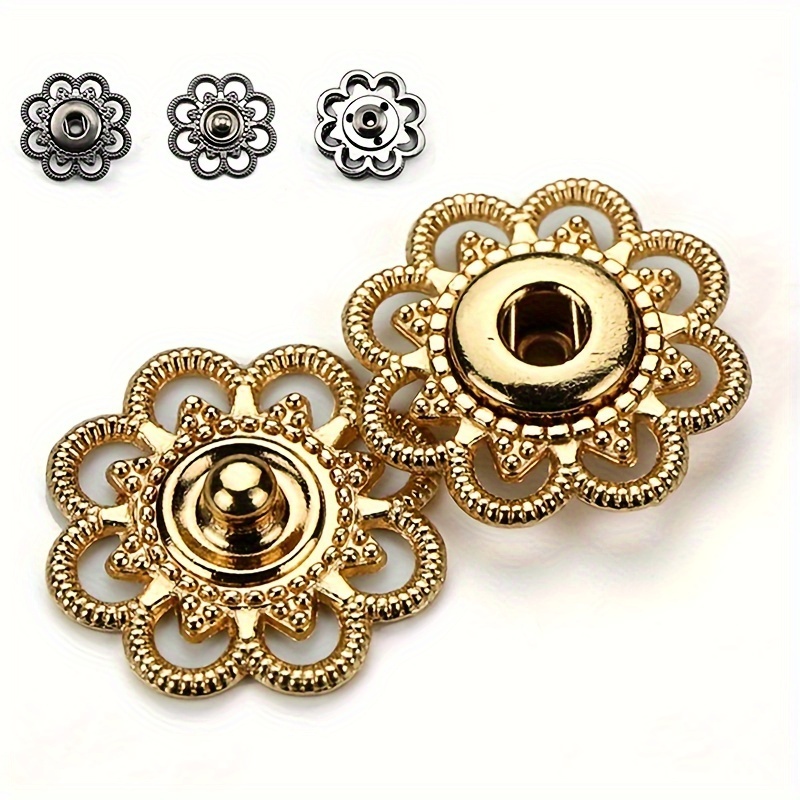 Blue 10Sets Sewing Accessories Snap Buttons Garment DIY Copper Clothes  Press Studs Fasteners Leather Craft