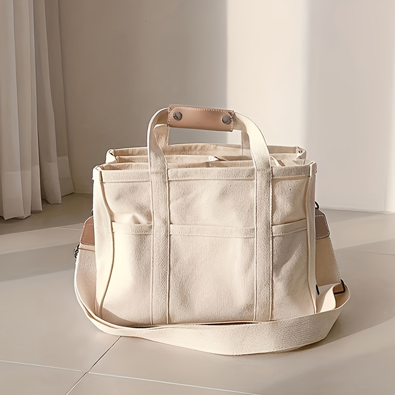 Tote Bag for Women College Work Travel Handbag Luxury Canvas Bag with Zipper  Shoulder Bags Large Capacity Shopper Handbags
