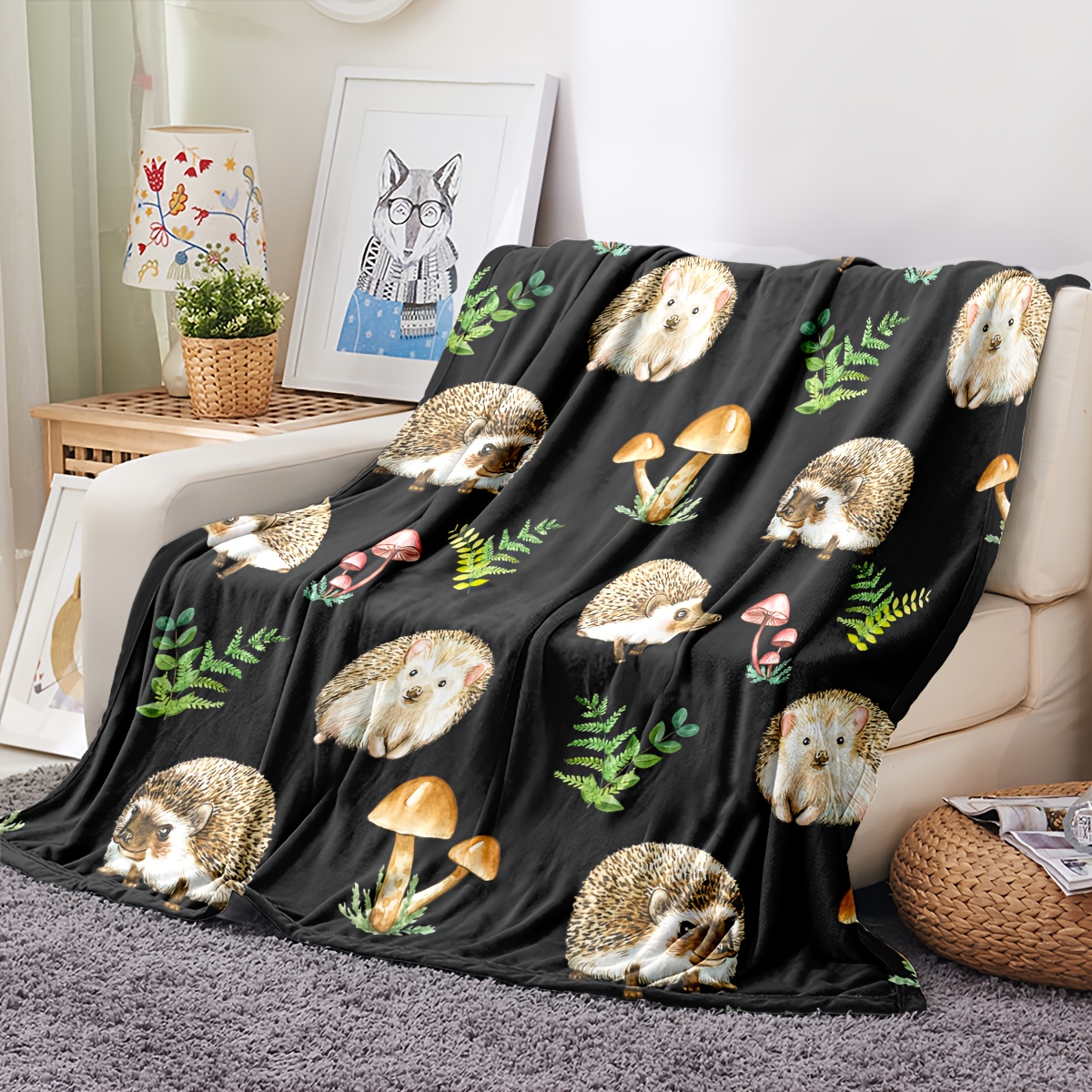 1pc Printed Throw Blanket, Soft Blanket For Sofa Couch Office Bed Camping  Travelling, Multi-purpose Gift Blanket For All Season