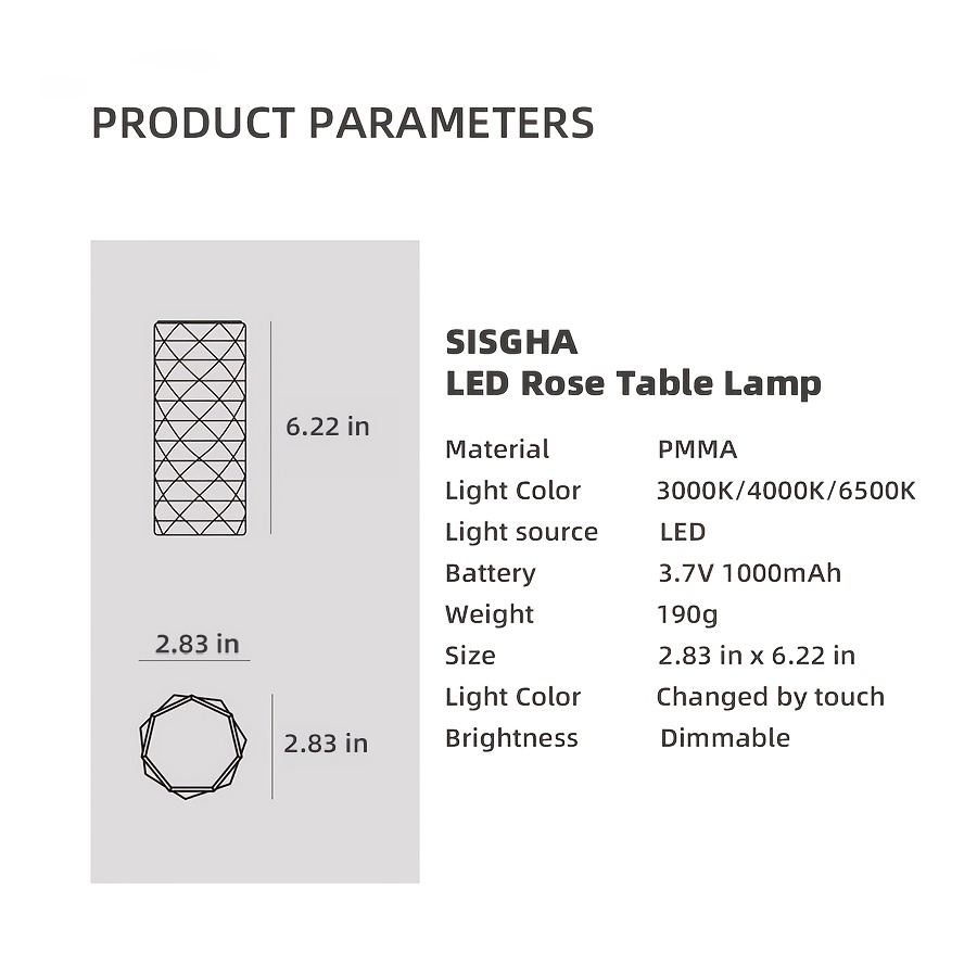 Led Rose Table Lamp Crystal Touching Control Rose Shadow - Temu