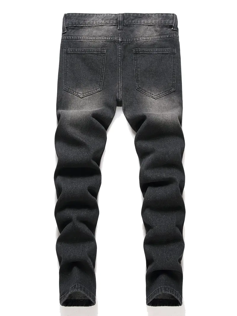 Boys Black Ripped Distressed Stretch Jeans Skinny Slim Fit - Temu