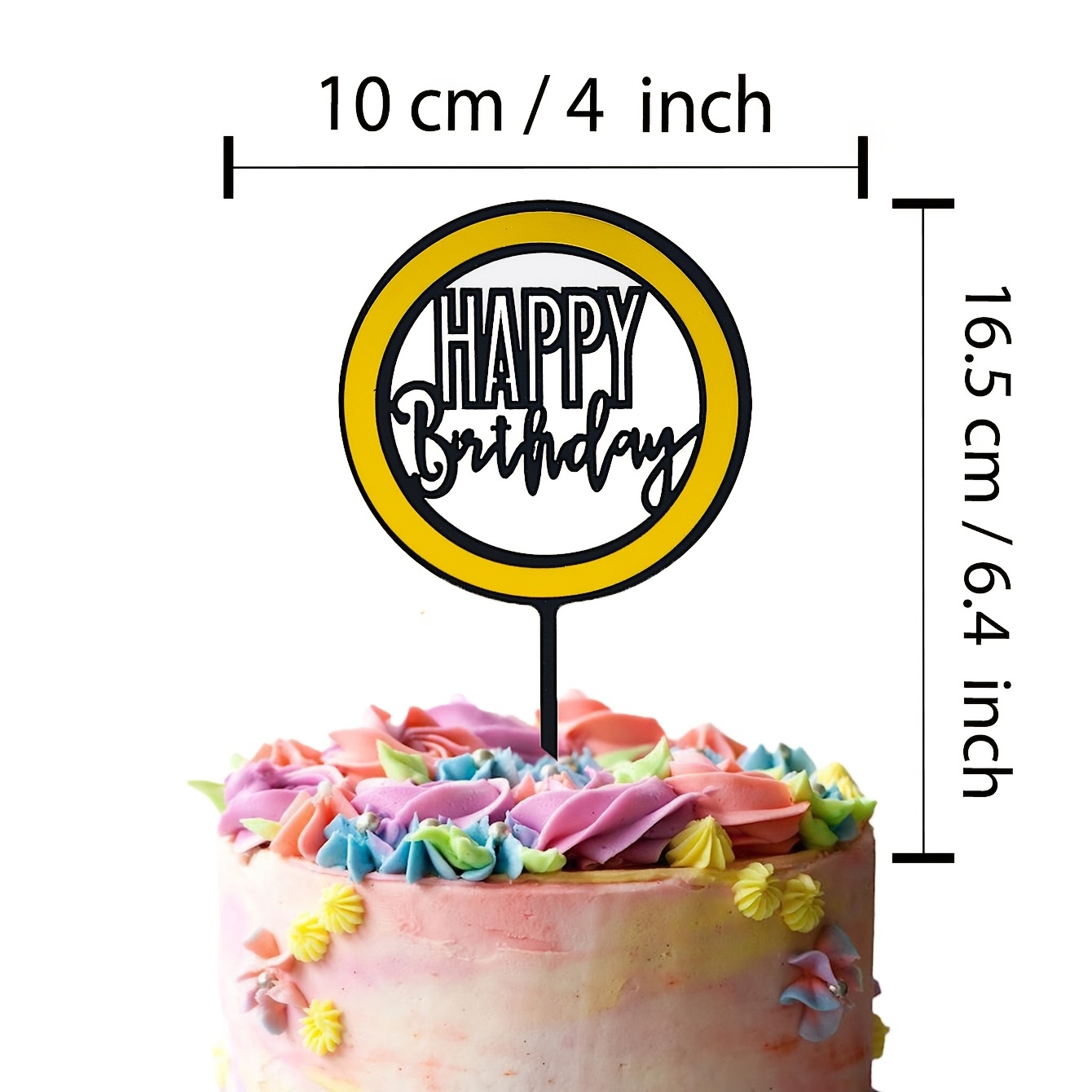 1pc 2 Layer Happy Birthday Acrylic Cake Topper Scene Decor Room ...