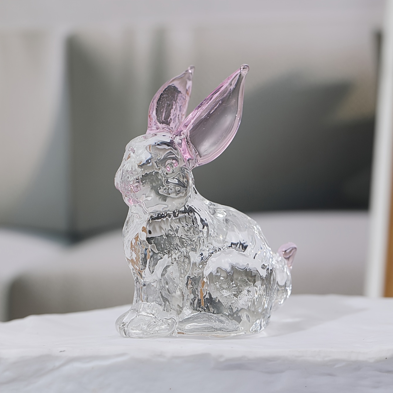 1pc Crystal Cute Cute Ornament, Home Accessories, Birthday Gift, Tea Pet  Rabbit, Ideal For Living Room, Kitchen, Bedroom, Entryway