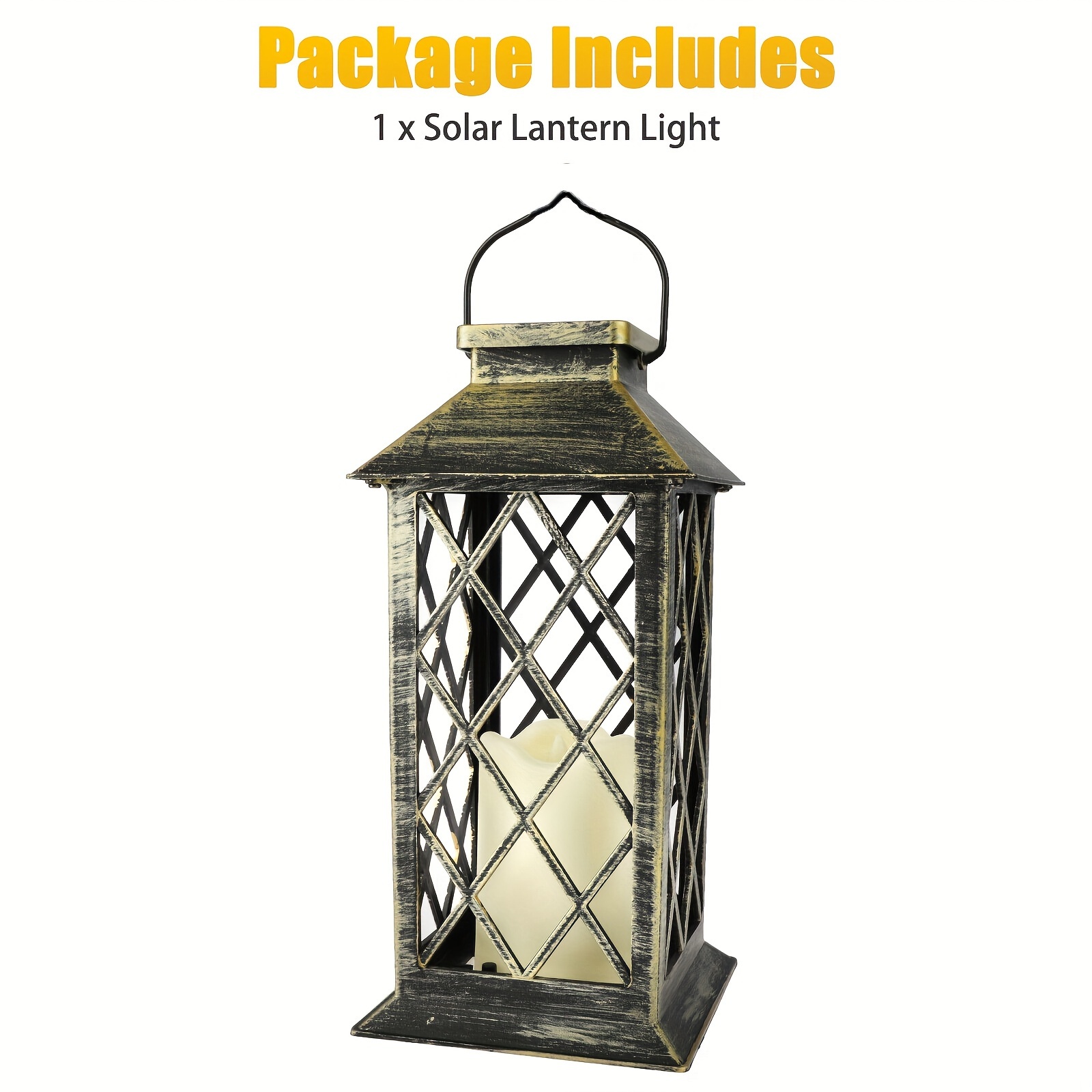 2 PACK | Solar Power Flameless Flickering Hanging Outdoor LED Candle  Lanterns