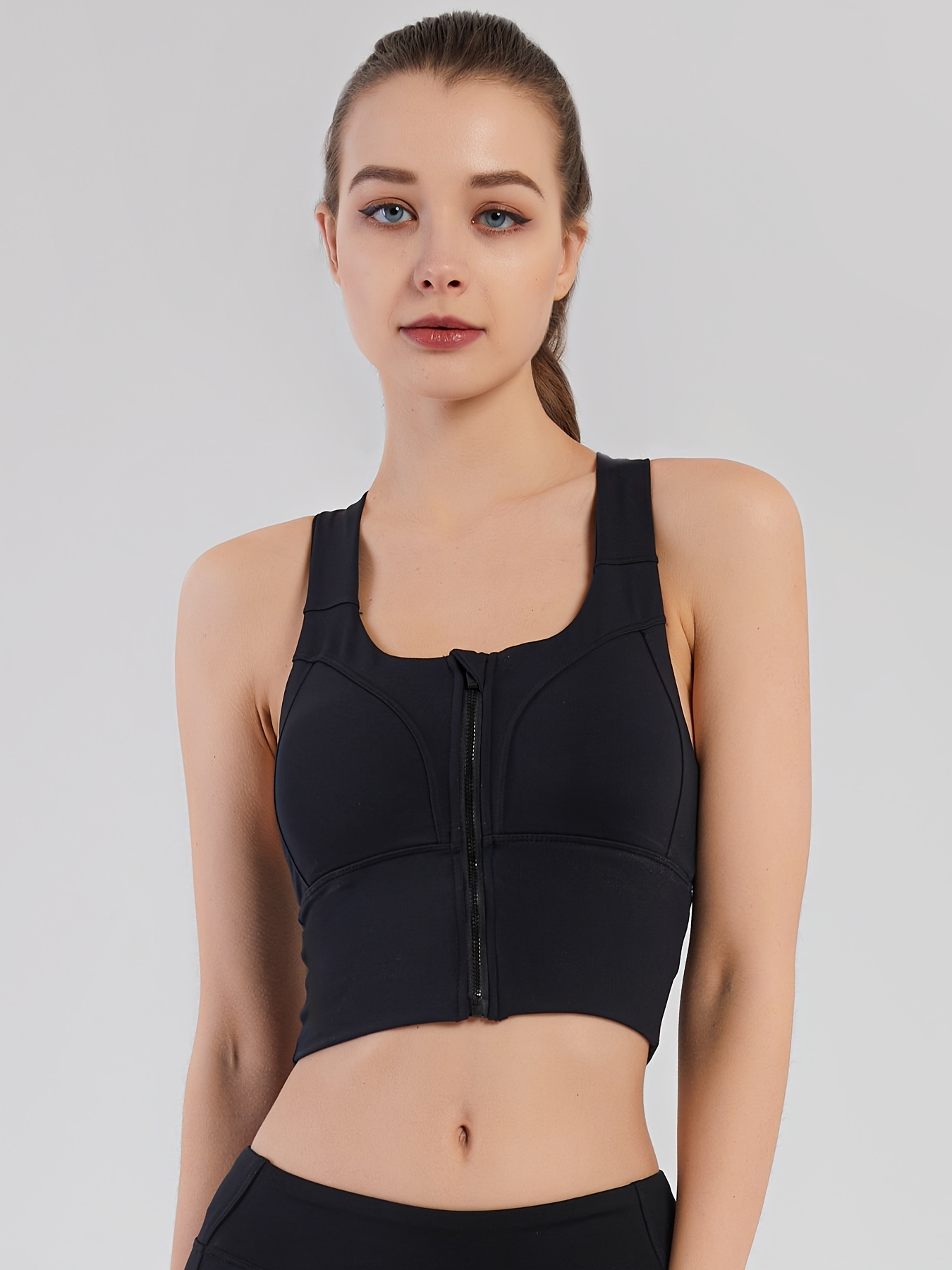High Impact Color Block Sports Bra with Backless Design and Double Straps -  Perfect for Women's Activewear