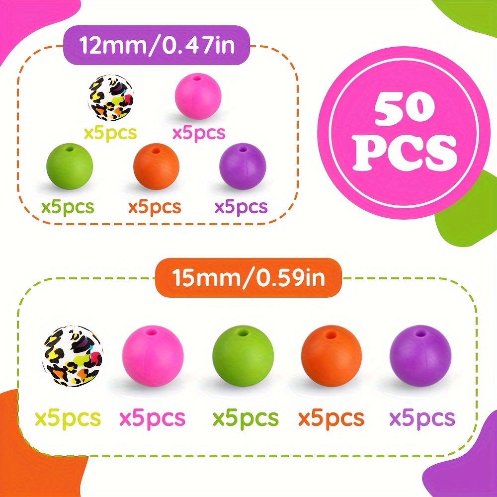 Silicone Colorful Spacer Beads For Jewelry Making Diy - Temu