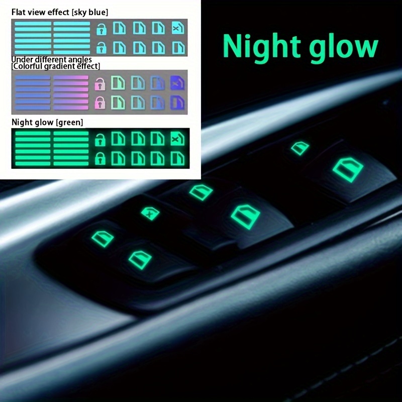 Comprar Pegatina luminosa fluorescente para botón de coche, pegatinas  interiores para elevador de coches que brillan por la noche, estilo de coche
