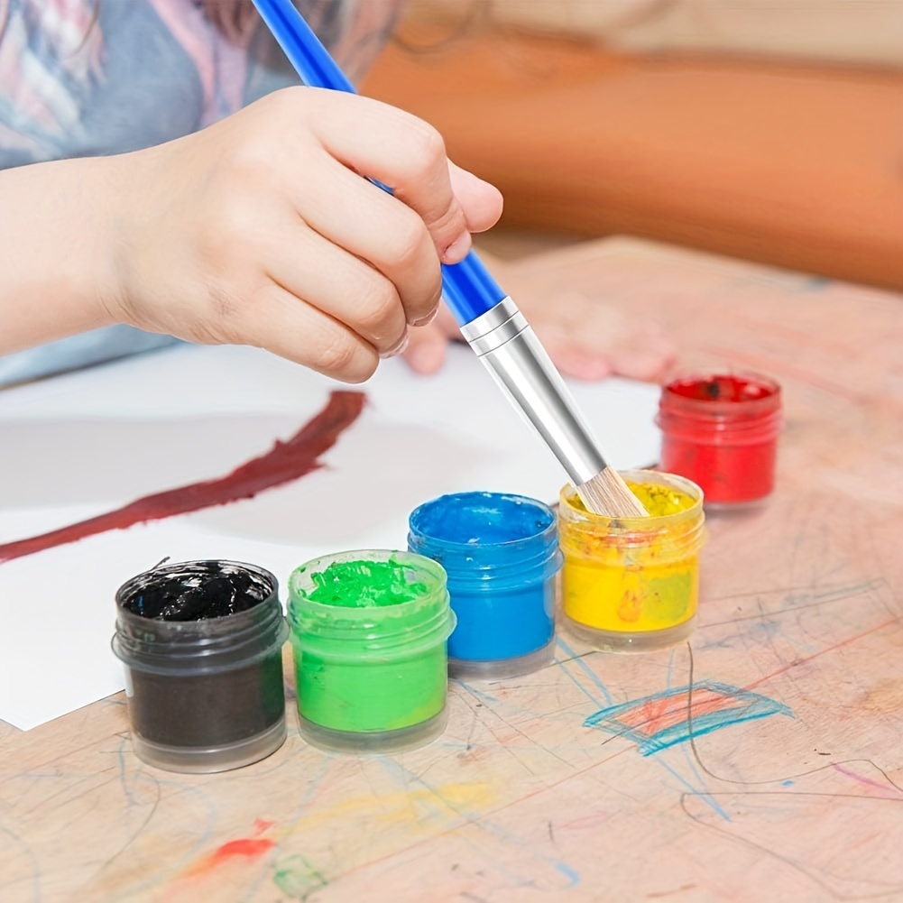 Pinceles de pintura para niños, 8 pinceles de pintura fáciles de agarrar y  limpiar para niños pequeños, no se desprenden cerdas, grandes, redondos