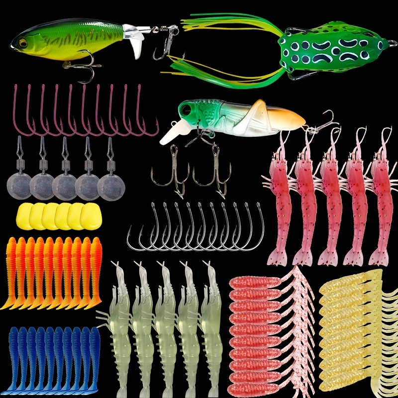 Fishing Lures Kit Including Soft Worms Fishing Hooks - Temu