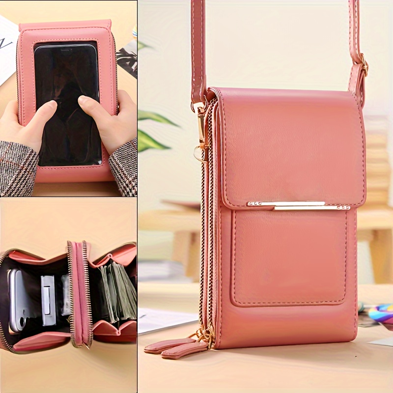 Bolsos de mujer Carteras de cuero suave Pantalla táctil Monedero del  teléfono celular Crossbody Shoulder Strap Bolso para mujeres Bolsos de  mujer