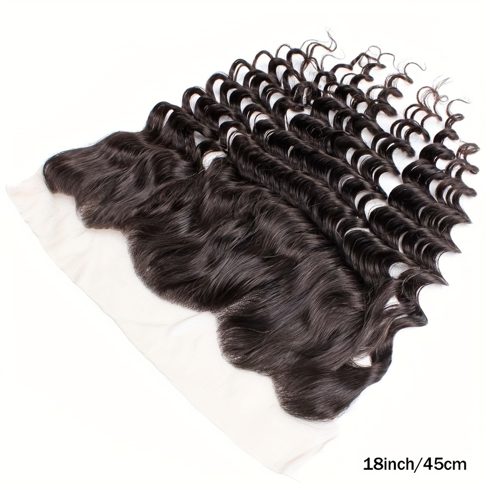 Misoun Haarverlängerung | 100% Brasilianisches Echthaar, Gewellt & 130% Dicht | Mit Lace-Verschluss, Natürliches Schwarz
