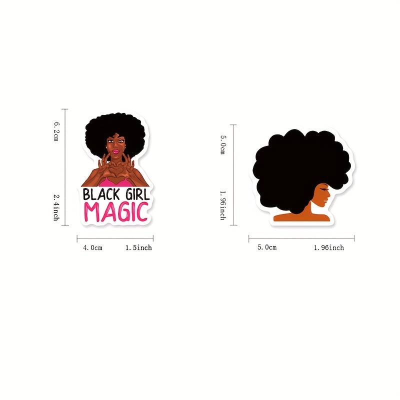 Melanin Poppin Black Girl Magic Women Girls' Sticker